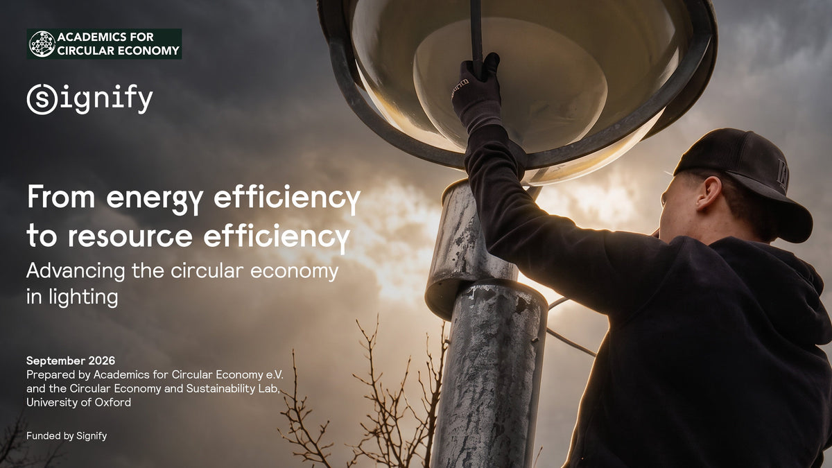 Oxford analysis links circular approaches to business benefits in 74% of real-world lighting projects studied
